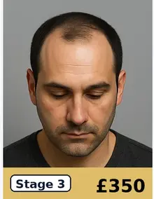 Norwood stage 3 receding hairline SMP treatment pricing example at ScalpLiners Kent