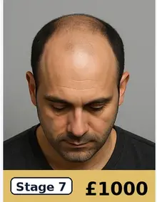 Norwood stage 7 full head scalp micropigmentation pricing example at ScalpLiners Kent